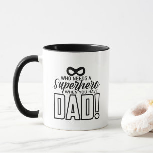 Cooler Dad Superhelden-Wortkunst Tasse