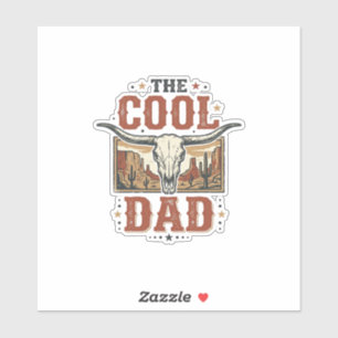 Cooler Dad Western Longhorn Schädel Vintage-Shirt  Aufkleber