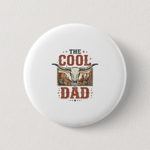 Cooler Dad Western Longhorn Schädel Vintage-Shirt Button