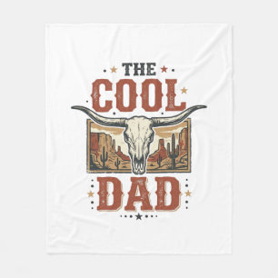 Cooler Dad Western Longhorn Schädel Vintage-Shirt  Fleecedecke
