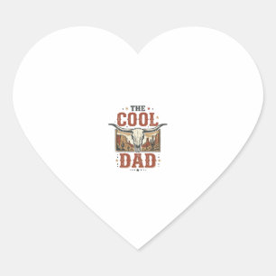 Cooler Dad Western Longhorn Schädel Vintage-Shirt  Herz-Aufkleber