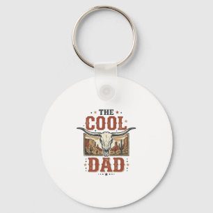 Cooler Dad Western Longhorn Schädel Vintage-Shirt Schlüsselanhänger