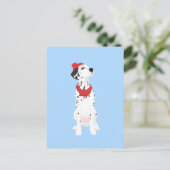 Cooler Dalmatiner mit Red Winter Hat und Shawl Postkarte (Stehend Vorderseite)