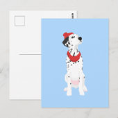 Cooler Dalmatiner mit Red Winter Hat und Shawl Postkarte (Vorne/Hinten)