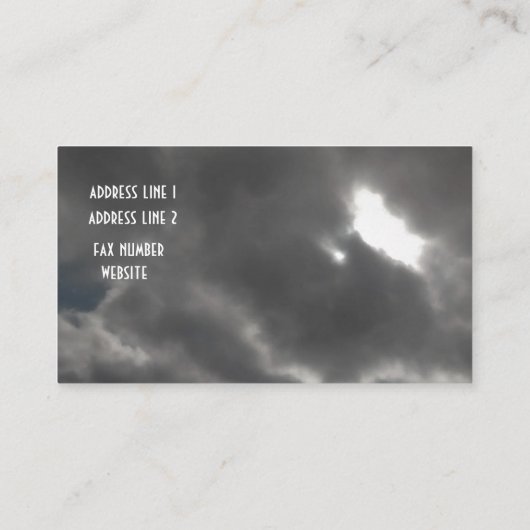 Cooler Dark Stormy Sky Print Mental Health Counsel Visitenkarte (Rückseite)