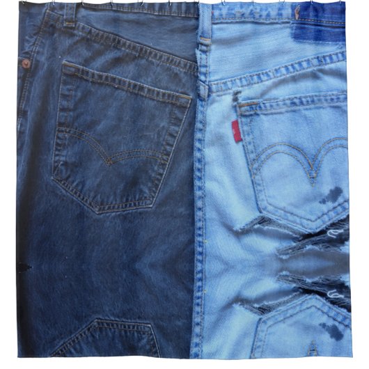 Cooler Denimbeschaffenheit Duschvorhang (Vorderseite)