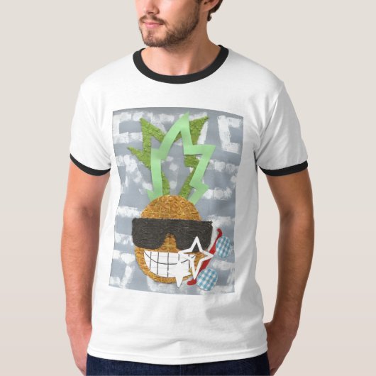 Cooler der Wecker-T - Shirt der Ananas-Männer (Vorderseite)