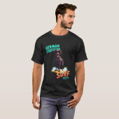 Cooler Deutscher Kurzhaariger Pointer Surft Hund T-Shirt (Vorne ganz)