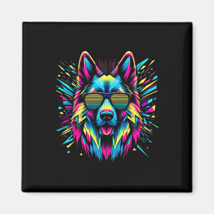 Cooler deutscher Schäferhund Dog Abstrakt Art Styl Magnet