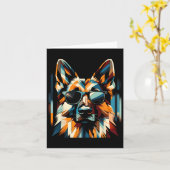 Cooler deutscher Schäferhund Dog Cubism Art Christ Karte (Gelbe Blume)