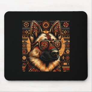 Cooler deutscher Schäferhund Dog Ethnic Art Style Mousepad