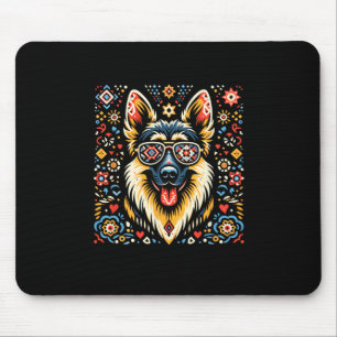 Cooler deutscher Schäferhund Dog Folk Art Weihnach Mousepad