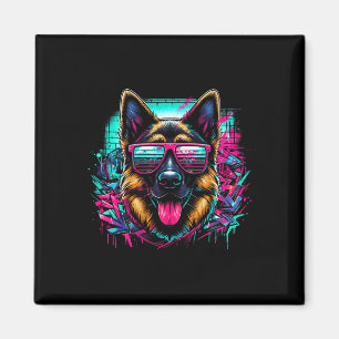 Cooler deutscher Schäferhund Dog Graffiti Art Styl Magnet