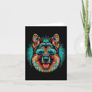 Cooler deutscher Schäferhund Dog Mosaic Art Style Karte