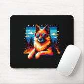 Cooler deutscher Schäferhund Dog Pixel Art Weihnac Mousepad (Mit Mouse)