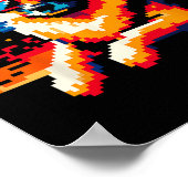 Cooler deutscher Schäferhund Dog Pixel Art Weihnac Poster (Ecke)