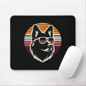 Cooler deutscher Schäferhund Dog Retro Sunset Art Mousepad (Mit Mouse)