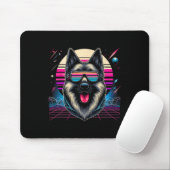 Cooler deutscher Schäferhund Dog Retrofuturismus A Mousepad (Mit Mouse)