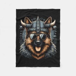 Cooler deutscher Schäferhund Dog Viking Art Christ Fleecedecke