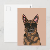Cooler deutscher Schäferhund für deutsche Hirtenli Postkarte (Vorne/Hinten)