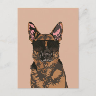 Cooler deutscher Schäferhund für deutsche Hirtenli Postkarte