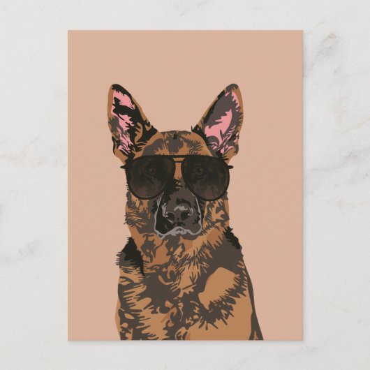 Cooler deutscher Schäferhund für deutsche Hirtenli Postkarte (Vorderseite)