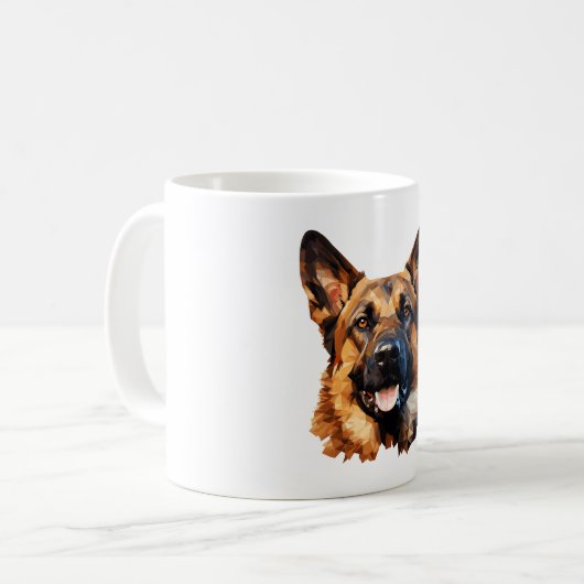 Cooler deutscher Schäferhund im Polygonstil Classi Kaffeetasse (Vorderseite Links)