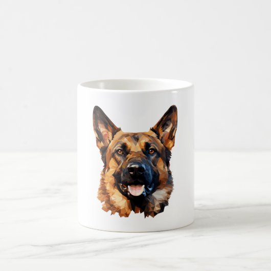 Cooler deutscher Schäferhund im Polygonstil Classi Kaffeetasse (Mittel)