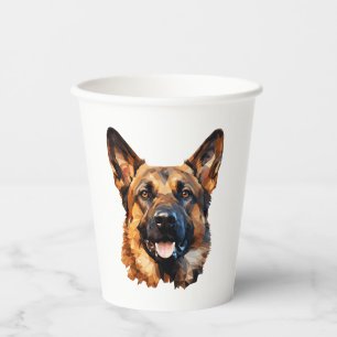 Cooler deutscher Schäferhund im Polygonstil Classi Pappbecher