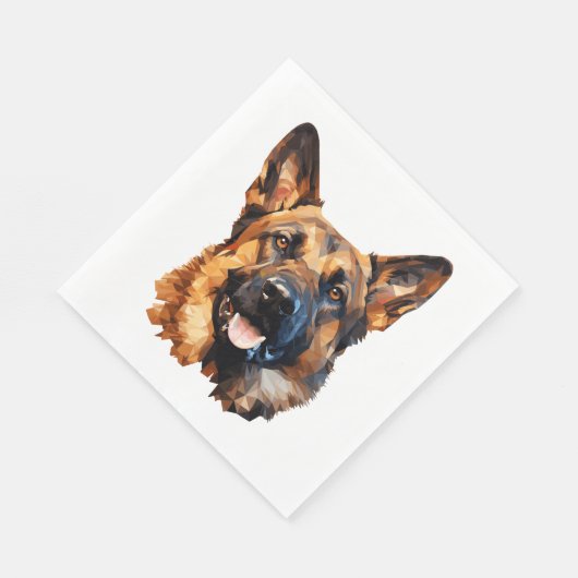 Cooler deutscher Schäferhund im Polygonstil Classi Serviette (Ecke)