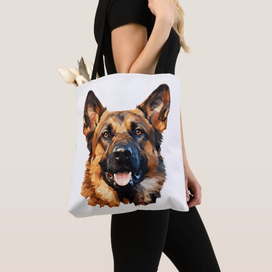 Cooler deutscher Schäferhund im Polygonstil Classi Tasche (Von Nahem)