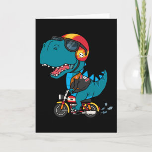 Cooler Dinosaur auf einem Motorrad Karte