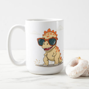 Cooler Dinosaur mit Sonnenbrille Lustiger Süßer Ki Kaffeetasse