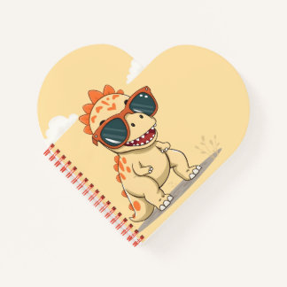 Cooler Dinosaur mit Sonnenbrille Lustiger Süßer Ki Notizblock