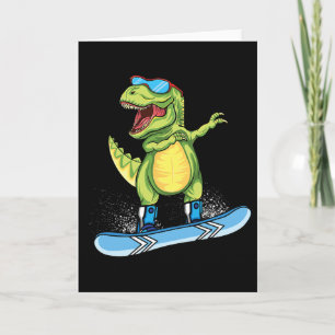 Cooler Dinosaur Snowboarden Skiing Dabbing T Rex S Karte
