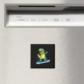 Cooler Dinosaur Snowboarden Skiing Dabbing T Rex S Magnet (In Situ (Geschirrspüler))