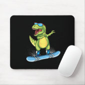 Cooler Dinosaur Snowboarden Skiing Dabbing T Rex S Mousepad (Mit Mouse)