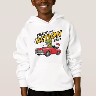 Cooler Dinosaurier Autofahrer Retro Auto Funny Des Hoodie