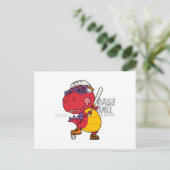 Cooler Dinosaurier beim Baseball Postkarte (Stehend Vorderseite)