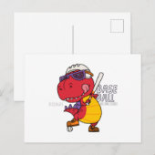 Cooler Dinosaurier beim Baseball Postkarte (Vorne/Hinten)
