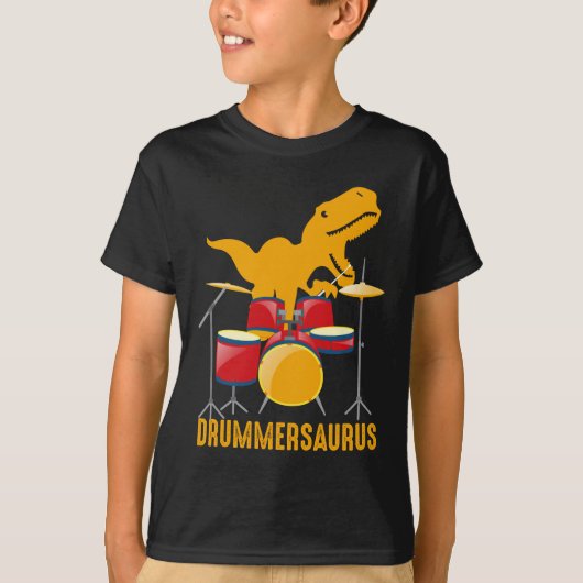 Cooler Dinosaurier Drummer Reptiles Musician Drum T-Shirt (Vorderseite)