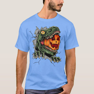 Cooler Dinosaurier Eat Pumpkin Happy Halloween Kin T-Shirt