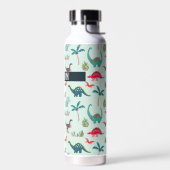 Cooler Dinosaurier individuelle Name blau Trinkflasche (Links)