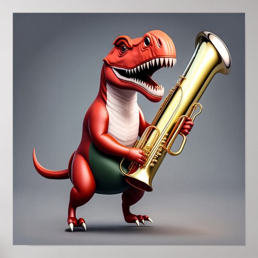 Cooler Dinosaurier - Kunstdruck Poster (Vorne)