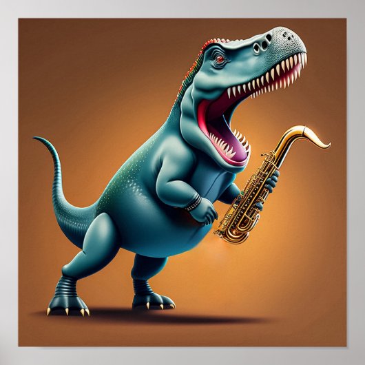 Cooler Dinosaurier - Kunstdruck Poster (Vorne)