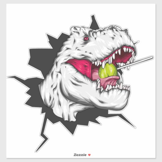 Cooler Dinosaurier mit Lollipop Stickers Aufkleber (Blatt)