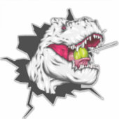 Cooler Dinosaurier mit Lollipop Stickers Aufkleber (Vorderseite)