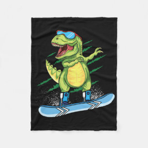 Cooler Dinosaurier Snowboarden Skiabbing T Rex Sn Fleecedecke