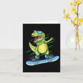 Cooler Dinosaurier Snowboarden Skiabbing T Rex Sn Karte (Gelbe Blume)