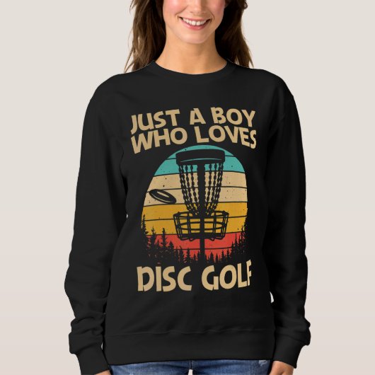 Cooler Disk Golf für Boys Kids Disc Golf Player Sweatshirt (Vorderseite)